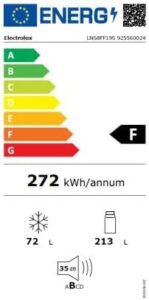 Electrolux Montuojamas frigorifero LNS8FF19S in acciaio inox