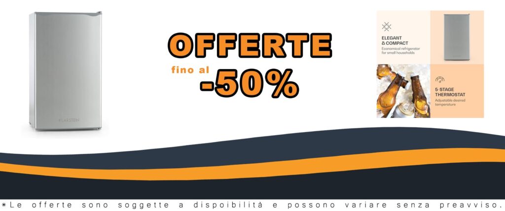 Frigorifero Klarstein 90L Argento Con Classe E 2 Livelli e Acciaio Inox