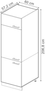 Armadio frigorifero Vicco R-Line Sonoma 60cm, design moderno
