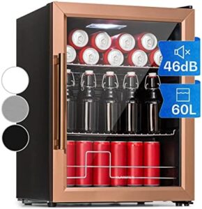 Klarstein Mini Frigo Bar Portatile 60L, con porta vetro e ripiani rimovibili, ideale per camera/ufficio
