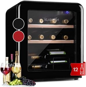 Klarstein Cantinetta Vino, refrigerata, 15 bottiglie, zona singola, vetrina, touch 4-22°C