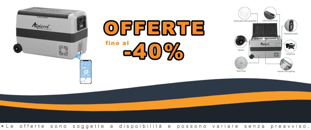Frigorifero Portatile Elettrico Alpicool T50 50 litri per Auto Camion Barca Campeggio 12/24V DC