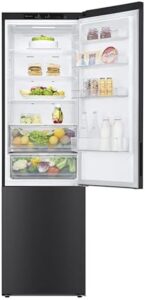 Frigo LG classe B 384L nero opaco, DoorCooling+, LINEARCooling, display interno.