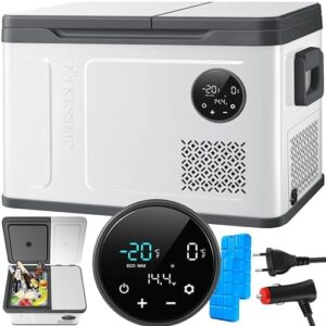 Compressore frigorifero KESSER® 49 litri, doppia zona, frigo e congelatore 12/24V 230V, blu navy/grigio.
