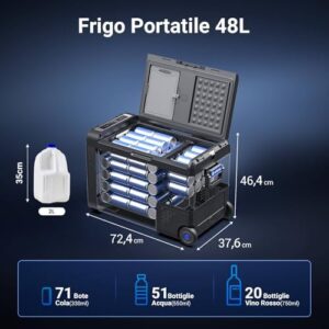 AAOBOSI frigo portatile 48L, funzionamento 12/24V e 100-240V AC