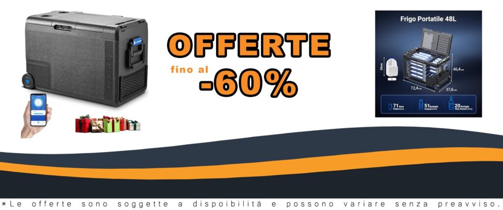 Frigoriferi Portatili Robusti 48L 12/24V DC e 100-240V AC da -20 a 20℃ per Carro, Barca e Campeggio