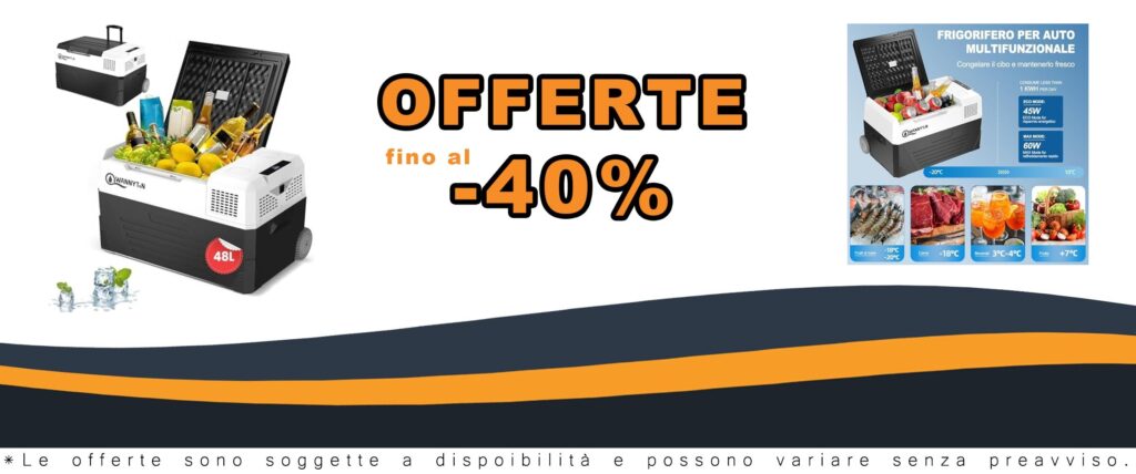 Frigo Portatile Wannyton 48L Compressore Elettrico per Auto Camper Barca con Ruote e Maniglia da 12/24/100-240 V