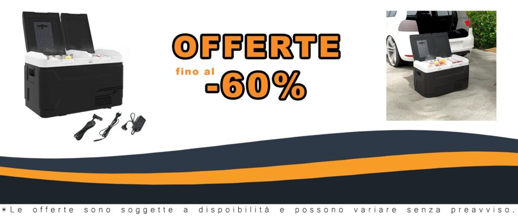 Frigorifero Elettrico Portatile con 2 Zone e Luce LED per Campeggio e Viaggi, Capacità 40L e Temperatura -20°C