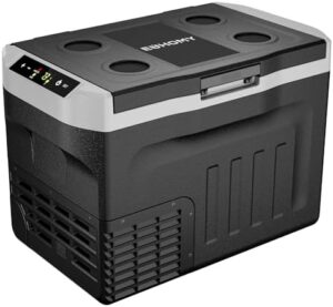 Frigorifero da auto EUHOMY 12V 30L, compressione elettrica 12/24V e 110-240V.