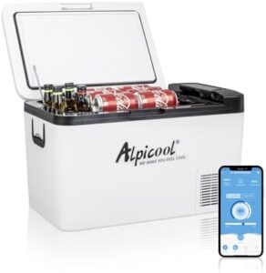 Mini frigorifero auto 25 litri, portatile, elettrico 12/24V con controllo touch LCD.