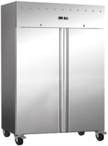 Armadio frigo 2 ante 1400L con illuminazione LED. Moderno e spazioso.
