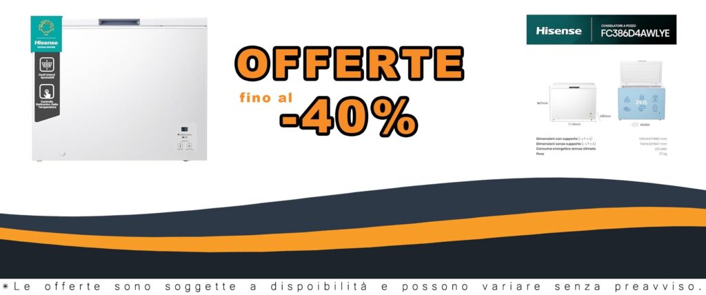 Congelatore Hisense FC321D4AWLE con Pozzo 248 L - Silenzioso 40 dB - Bianco - Disegno compatto 96,3x63x84,7 cm