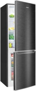 Frigorifero Bomann nero/acciaio inox, 173 litri, 3 ripiani, 3 cassetti, silenzioso 40 db.