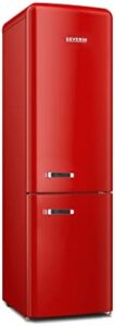 Frigorifero congelatore combinato Severin Total NoFrost, rosso, 250L, design retrò.