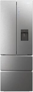 Haier frigorifero french door inox, 477 litri, MyZone Plus, Humidity Zone, distributore acqua e Smart Home.