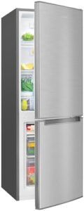 Frigorifero Bomann inox 173L, 3 ripiani, 3 cassetti, congelatore laterale.