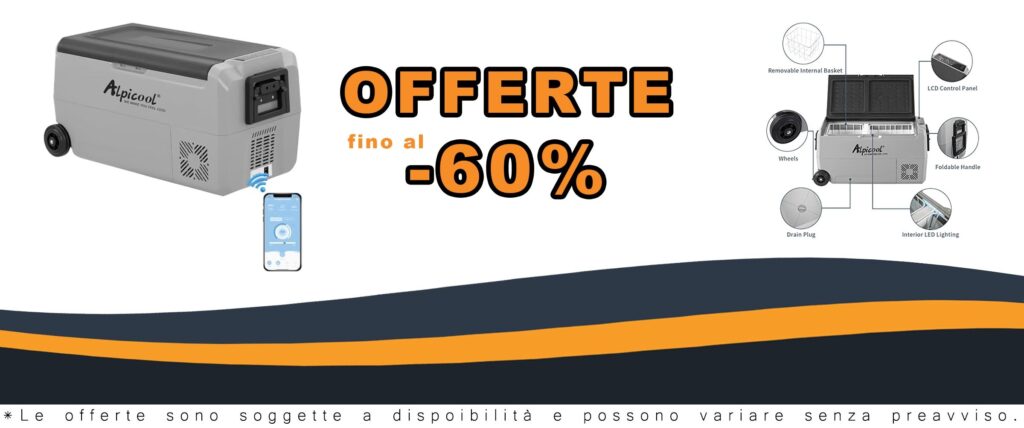 Frigorifero Portatile Alpicool T36 per Auto e Campeggio 12/24V DC 36 Litri Congelatore Elettrico