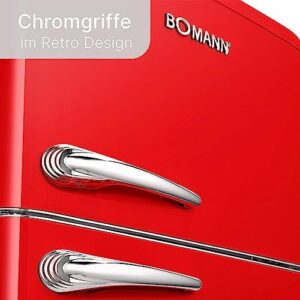 Bomann Retro-Doppeltuer-Kühlschrank DTR 353 rosso, design vintage.